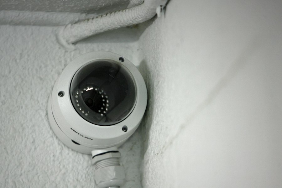 Exterior camera on a building